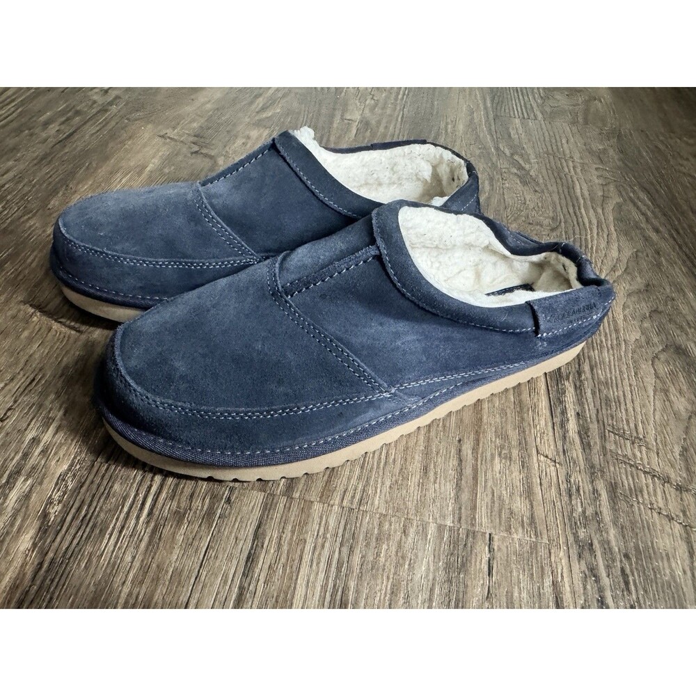 Koolaburra by UGG Mens Navy Suede Shearling Lined Mule Cozycore Slippers Size 9